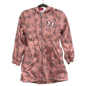 Disney Minnie Mouse Girls Pink Rain Jacket All Over Print Size 6